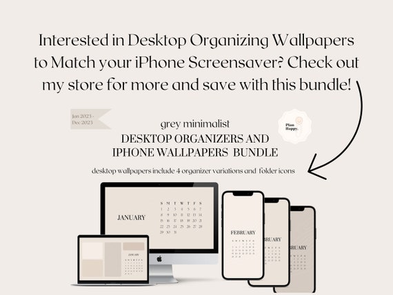 January 2024 Wallpaper for iPhone and Desktop Organizer
