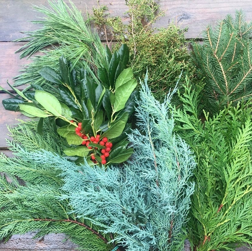 Faux Pine Stems , Faux Pine Greenery Stems , Faux Christmas Greenery 