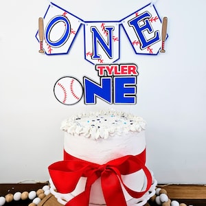 Baseball First Birthday Cake Topper | Personalized 1st Baseball Smash Cake Topper |  Softball Topper | Rookie Centerpiece Party Decor