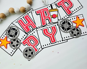 Personalized Movie Theme Birthday Banner: Handmade Party Decor