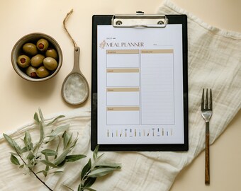 Digital Meal Planner | Daily Meal Planner | Weekly Meal Planner | Monthly Planner