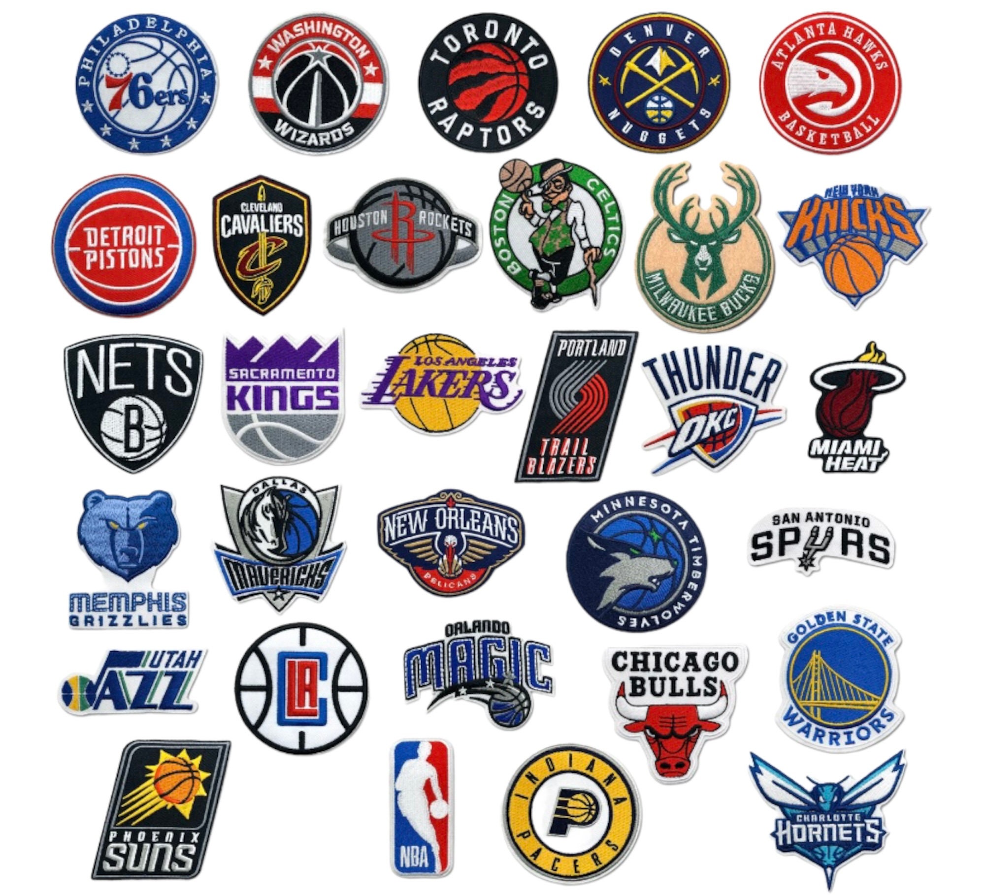 RARE UNIQUE Sports NBA Basketball All Over Team Logo Patches
