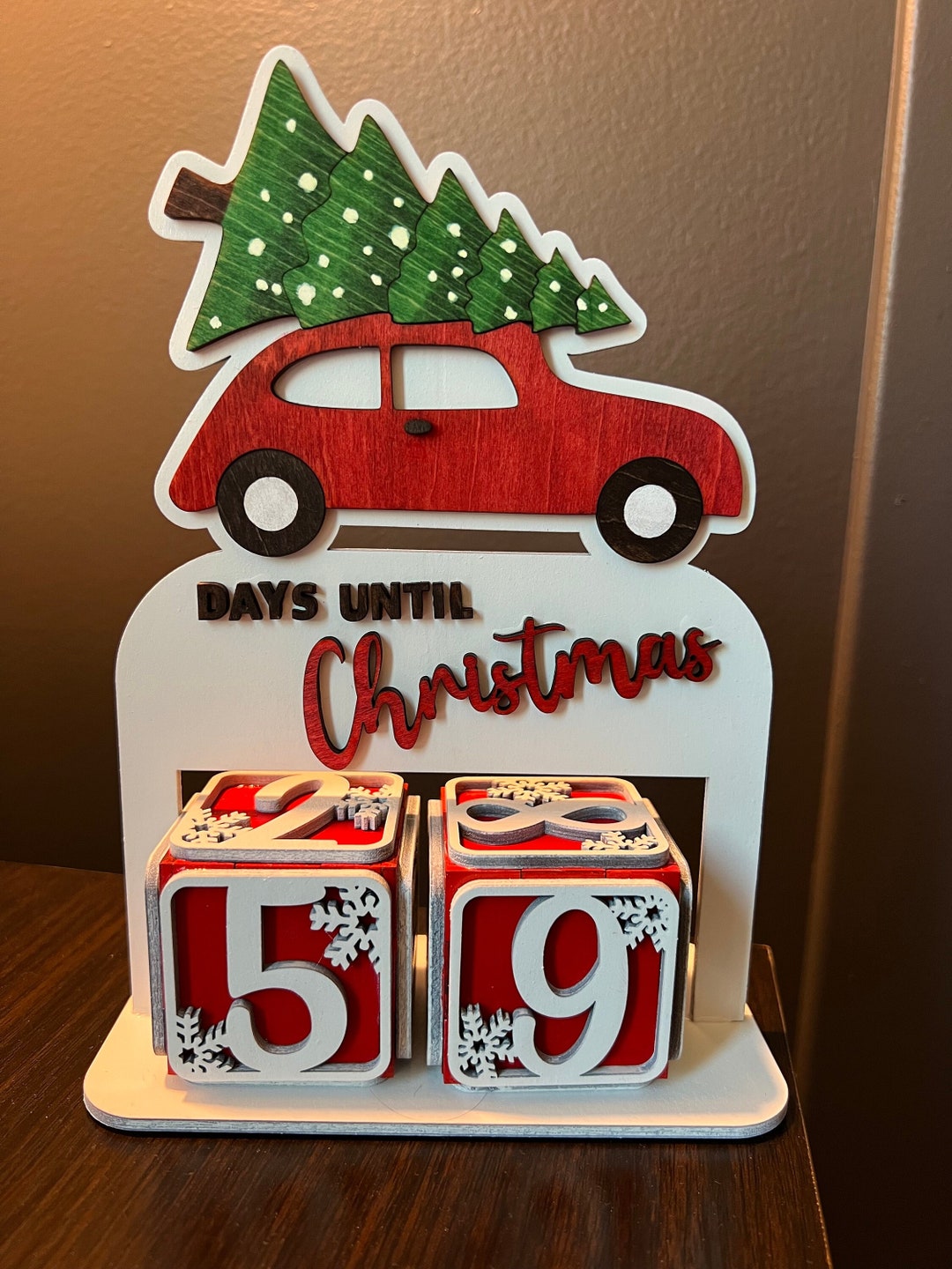 Handmade Wooden Christmas Countdown Table Decor - Etsy