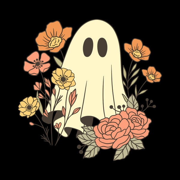 5 pack cute ghosts png digital download transparent background