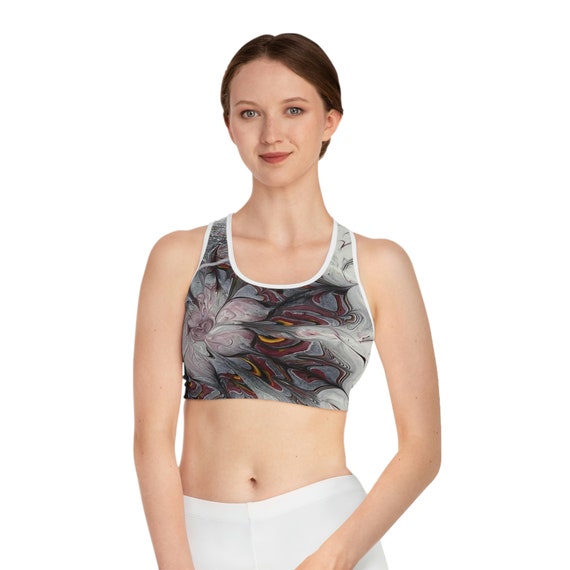 Metallic Bloom Comfy Moisture-wicking Sports Bra Comfortable