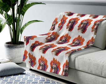 Steampunk Unicorn Velveteen Plush Blanket