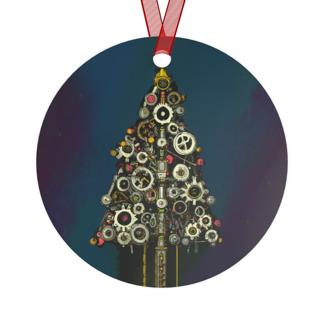 Steampunk Christmas Tree Metal Christmas Ornament #scifichristmas # ...