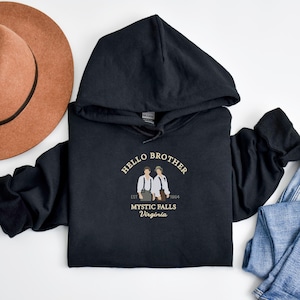 Embroidered Hello Brother Hoodie | TVD Merch | Salvatore Brothers | Mystic Falls Virginia
