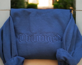 Embroidered Gothic Crewneck: Dark Academia Book Lover Sweatshirt