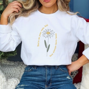 You&#39;re on Your Own Kid Embroidered Crewneck | Floral Merch | Embroidered Sweater
