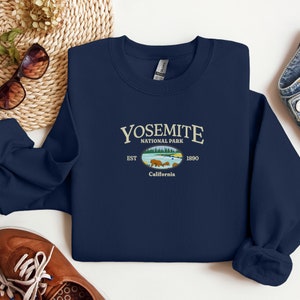 Yosemite National Park Embroidered Sweatshirt | Camping Shirt | Scenic Design | Plus Sizes Available