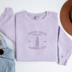 Embroidered Mystic Falls Crewneck | TVD Merch | Salvatore Brothers