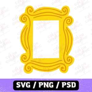 Vrienden Frame SVG, digitaal bestand, deurkozijn, geel vrienden frame