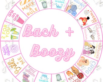Bach and Boozy! Bachelorette Drinking Game, Bachelorette Spinner Game, Spinner Drinking Game, Bachelorette Game, Karaoke Drinking Game