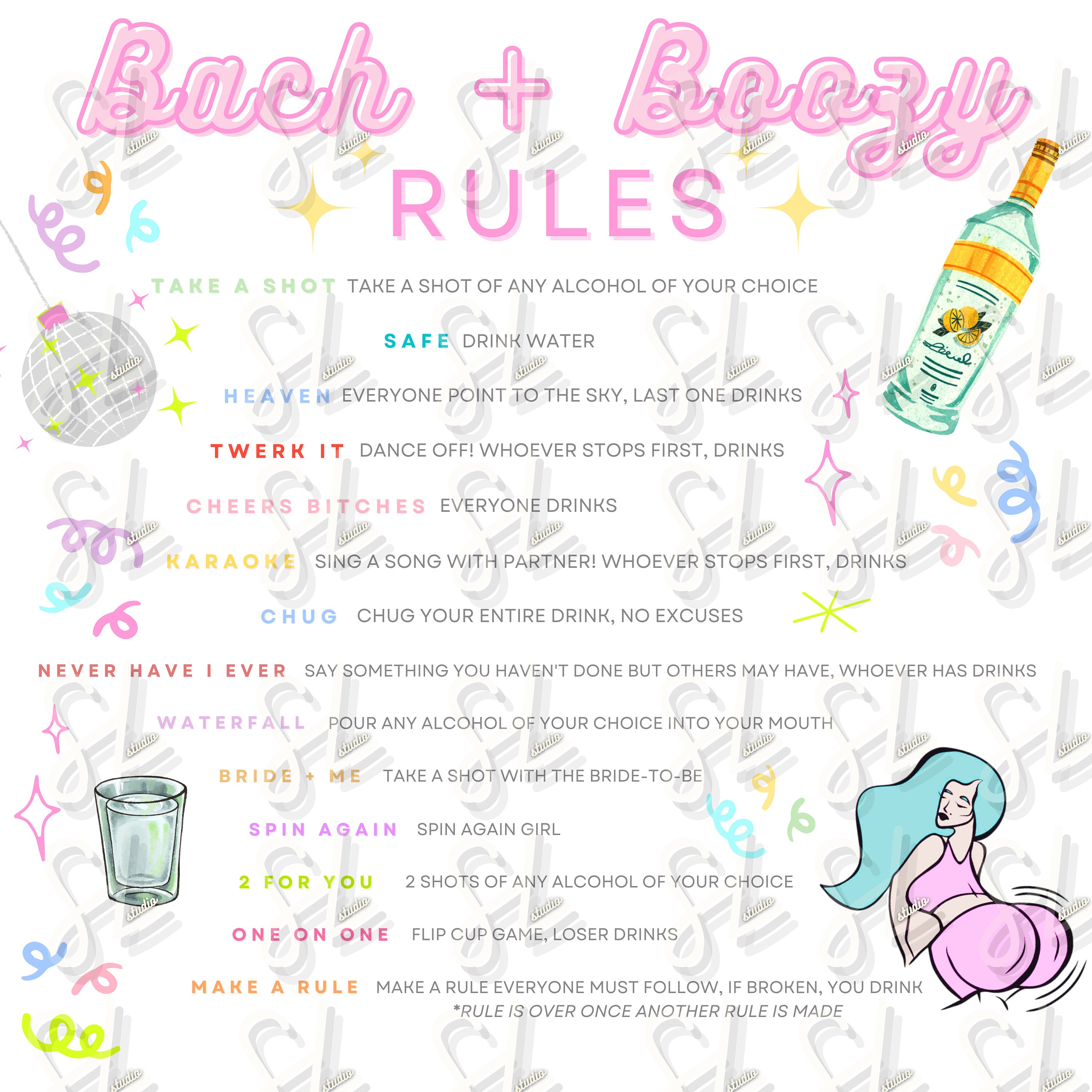 Bach and Boozy! Bachelorette Drinking Game, Bachelorette Spinner Game ...