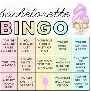 EDITABLE Bachelorette BINGO Game, Bachelorette Party Games, Bachelorette Bingo, Drinking Games, Drink if Game, Bingo Drinking Game, CANVA