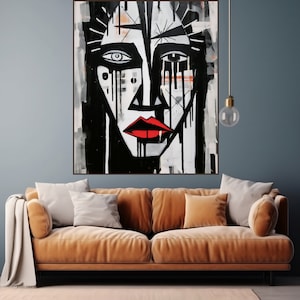 Freedom From Fear --Limited Edition Painting by Ruby Riot | Face Abstract, On Canvas, Modern, Contemporary Art, Original, Ready to Hang