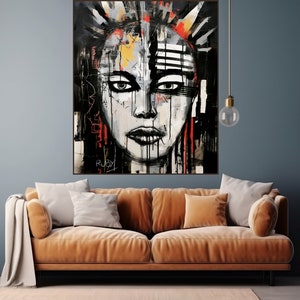 Wild Woman Wisdom --Limited Edition Painting by Ruby Riot | Face Abstract, On Canvas, Modern, Contemporary Art, Original, Ready to Hang