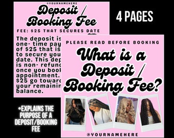 Booking/Deposit Explaination | DIY Instagram Flyer - Canva Editable Template - Hair Stylist Braider Makeup Salon Appointments Sale Bookings