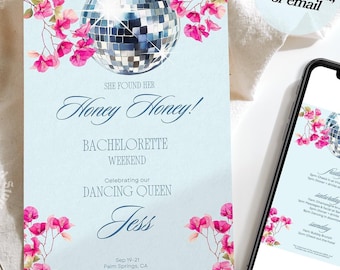 Disco Bachelorette Itinerary Template: Retro Mamma Mia Weekend (Digital Download)