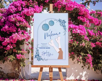 Mamma Mia Bachelorette Welcome Sign Template, Honey Honey Bridal Shower, Dancing Queen Party Banner, Disco Bachelorette Party Sign