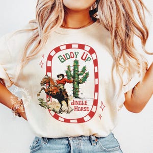 Giddy Up Jingle Horse Western Christmas Santa PNG, Western PNG file, Trendy Western Designs, Trendy Shirt PNG Instant Download