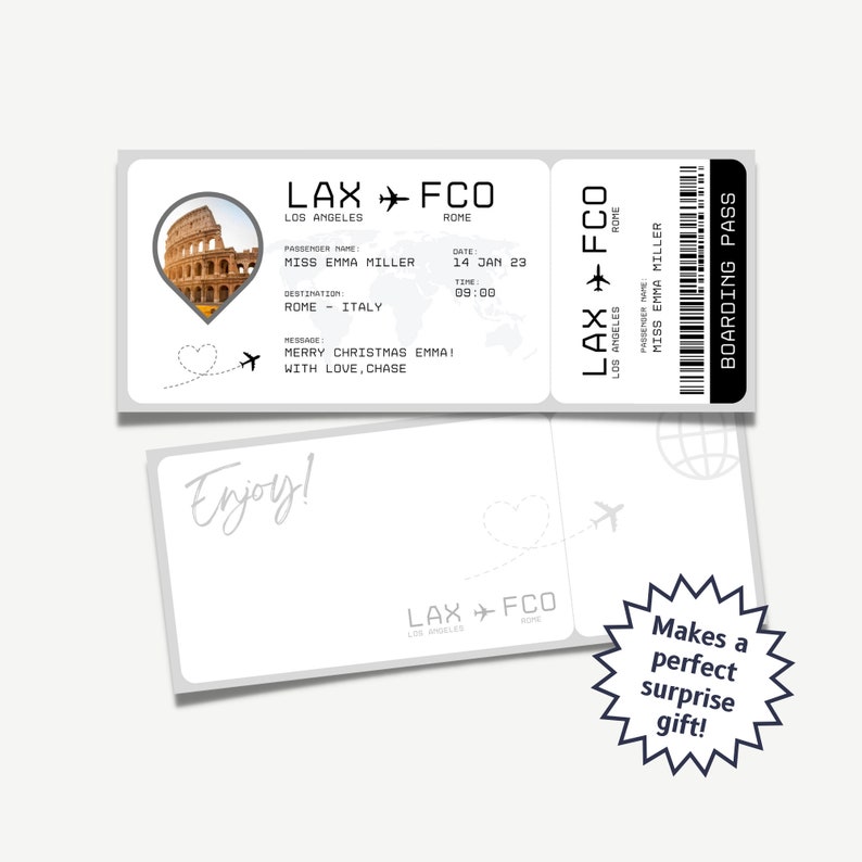 Editable Boarding Ticket Template Printable Airline - Etsy