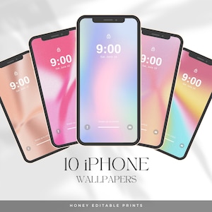 10 Aura iPhone Wallpaper, Grainy Gradient Aesthetic Phone Background Wallpaper, Modern & Minimalist Digital Download Wallpapers - DIGITAL