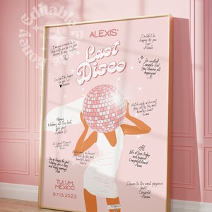 Last Disco Bachelorette Party Guest Book, Bride Dancing Queen, Bachelorette Party Decorations, Hen Do Bridal Shower Gift, Cute