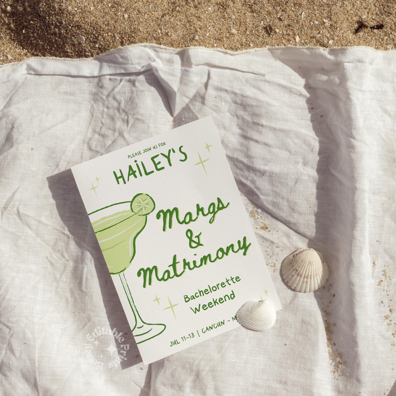 Margs & Matrimony Bachelorette Itinerary Template (canva) - Etsy