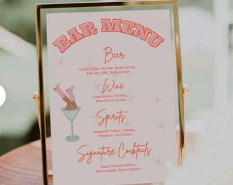 Cowgirl Bar Menu, Western Drinks Menu, Rodeo Bachelorette Party, Signature drinks, Lets Go Girls,