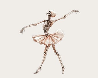 Szkielet baletnicy na Halloween PNG: Dziewczęcy clipart (pobieranie cyfrowe)