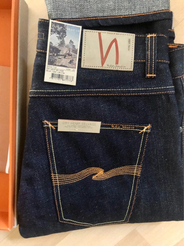 Nudie Jeans Dry Hemp Selvedge Japan W34 Made in Etsy