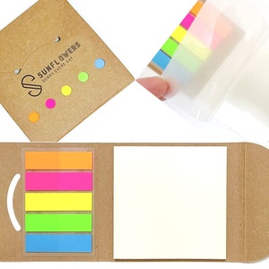 1*100pcs+5*25pcs Transparent Sticky Notes+Multicoloured Transparent Sticky Tabs Size - 2.95''*2.95''/7.5cm*7.5cm + 1.77''*0.47''/4.5cm*1.2cm