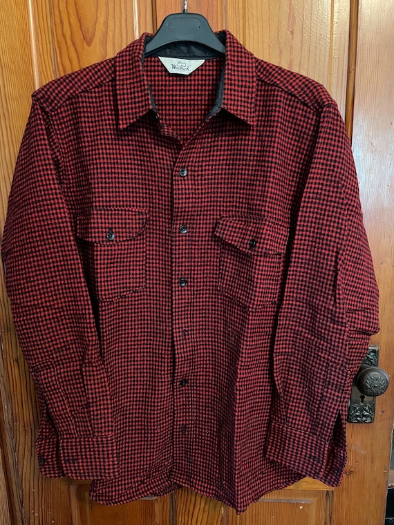 Vintage 80s Woolrich Red & Black Checkered Gingham