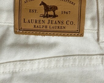 Vintage Ralph Lauren White Embroidered Jeans Size 4 NWOT | Y2K Lauren Jeans Co. Floral Leg Embellished Denim Flared Bootcut