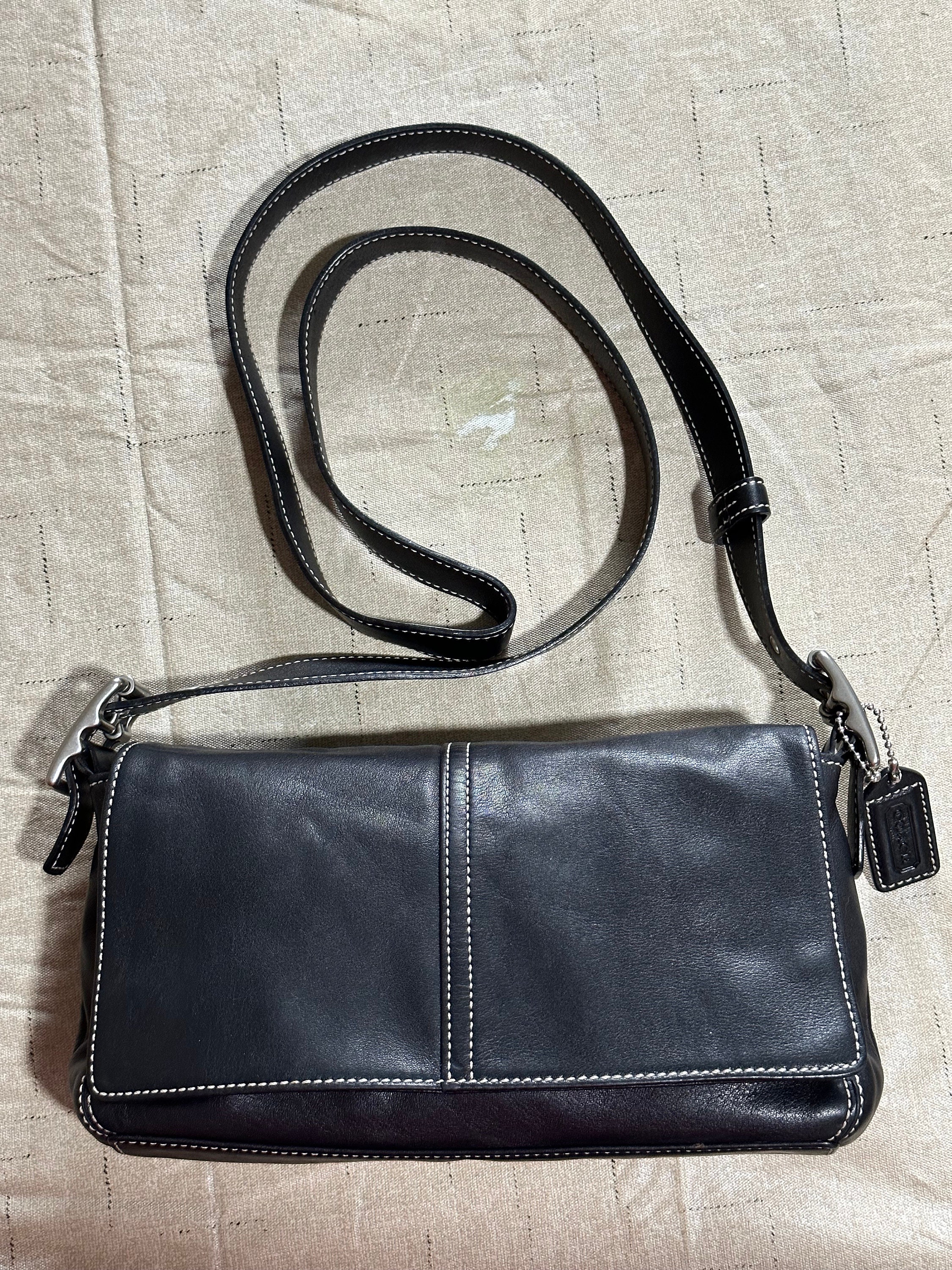 Coach Vintage Crossbody Purse Convertible Black Leather Shoulder Bag G043 9848 Etsy Canada