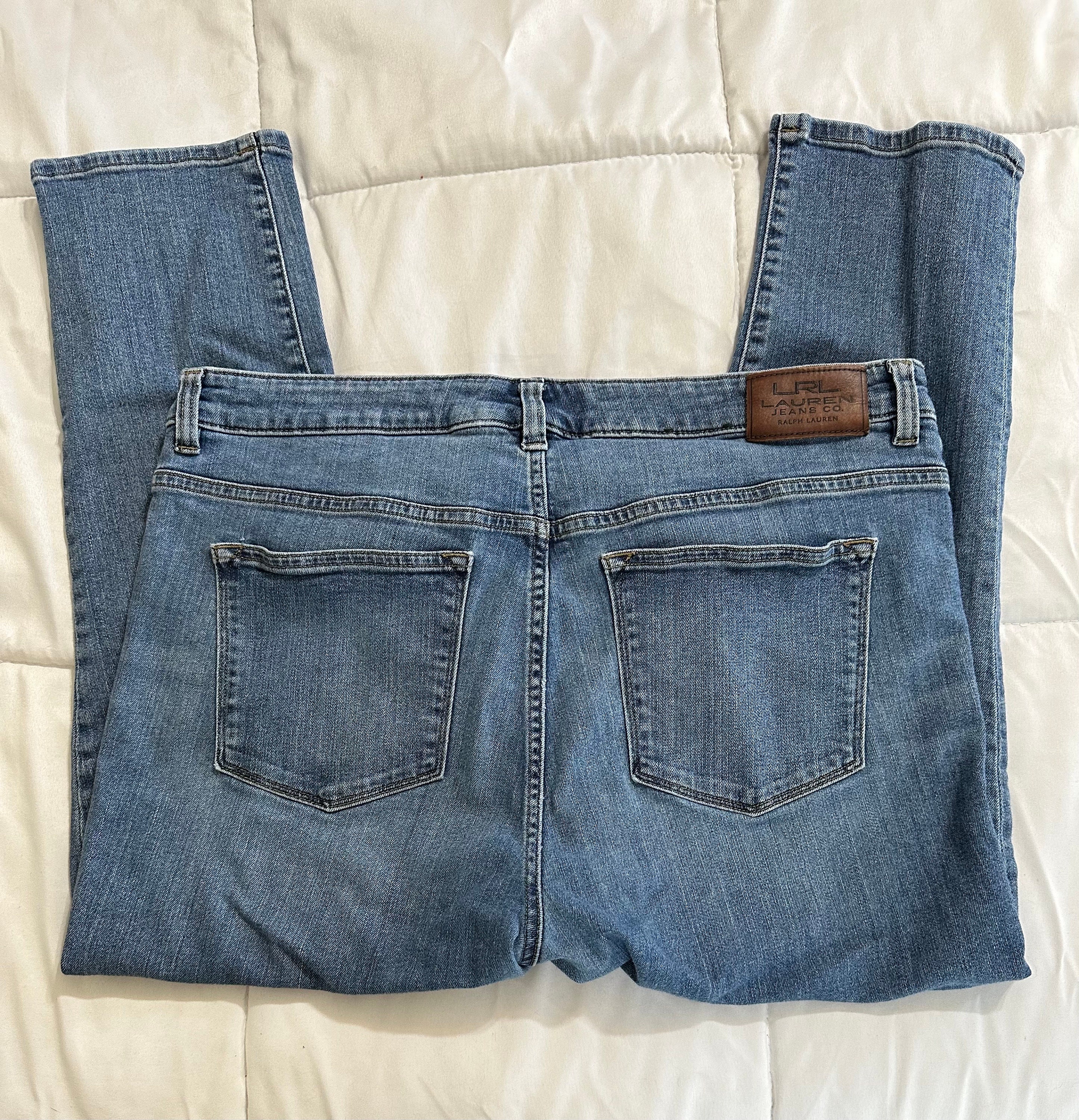LRL Lauren Jeans Ralph Lauren Slim Straight Stretch Crop Jeans RN