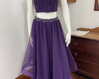 Venus 2 piece Purple Dress - top size 6 - skirt size 2