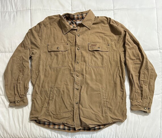 Carhartt Mens XL Brown Flannel-lined Jacket Canvas Work Chore Coat 