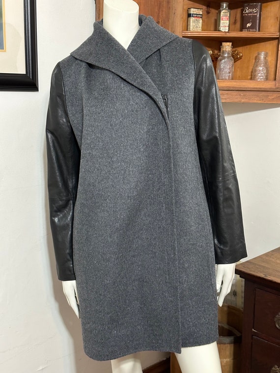 Vince Wool & Leather Coat - size M