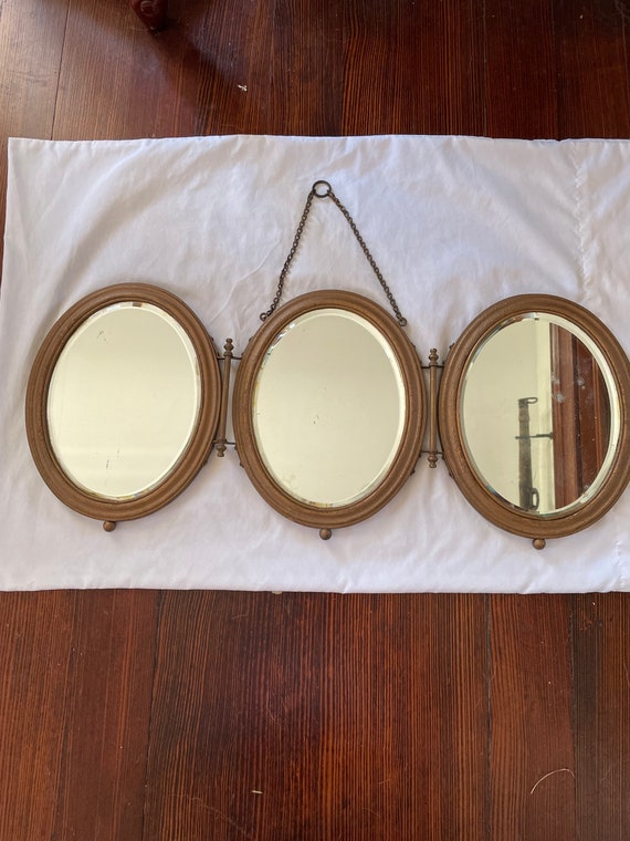 1800s Trifold Antique Shaving Mirror Etsy