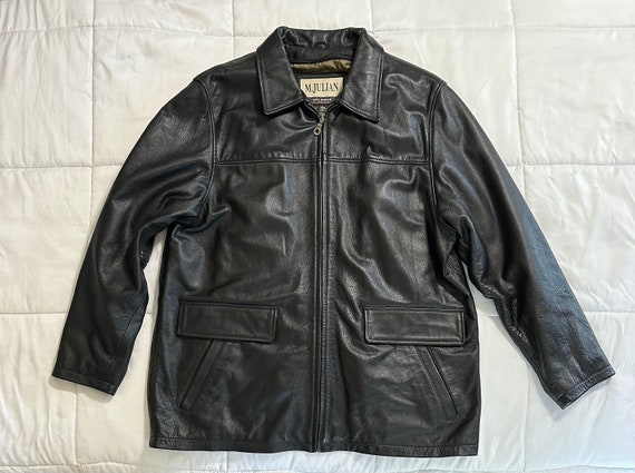 Wilsons Leather Mjulian Black Leather Jacket With Removeable