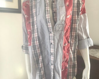 Vintage Free People Color Block Buttoned Shirt - Size S/P
