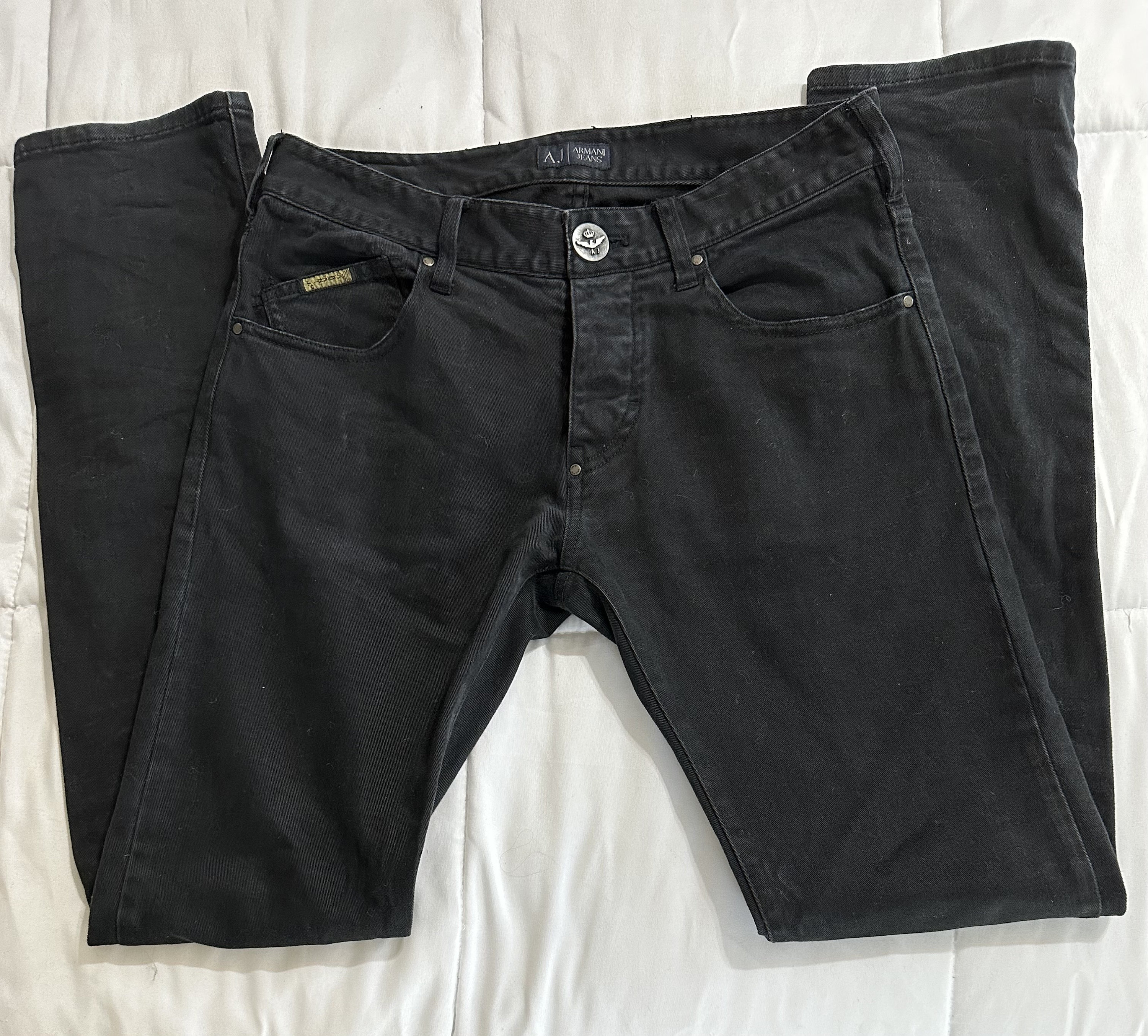 ✨新品タグ付き✨ARMANI JEANS 濃紺 イタリア製 Size30 Armani Black Button Fly Jeans - Tag Size 30 - Etsy