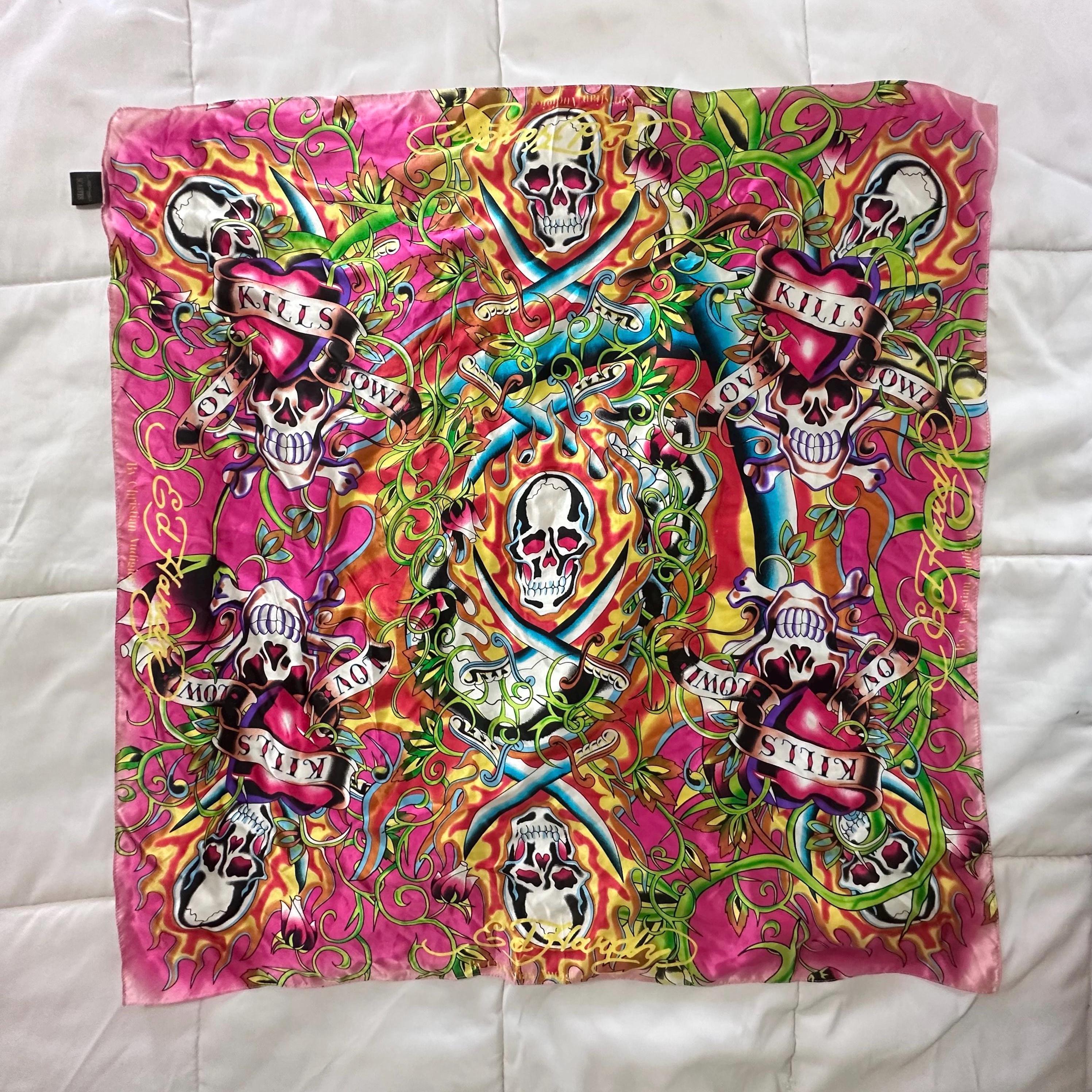 Ed Hardy Silk Scarf - Etsy
