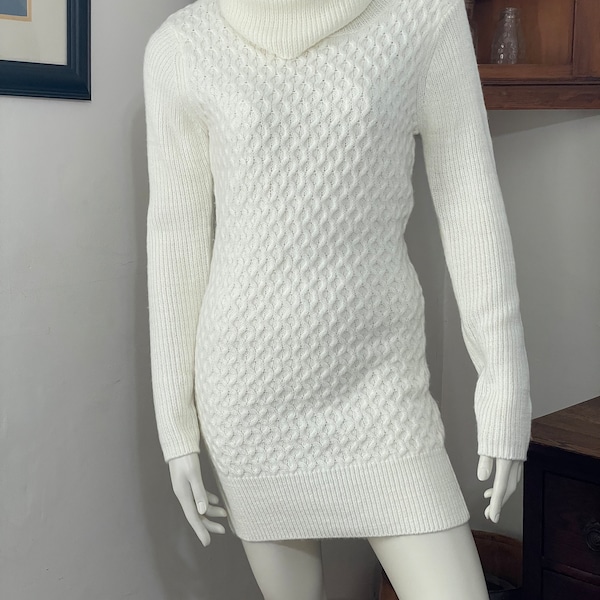 Venus Knit Mini Sweater Dress - Cream or Black - size M
