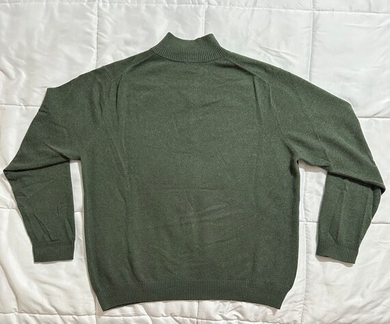 Kinross 100% Cashmere Green 1/4 Zip Pullover Swea… - image 3