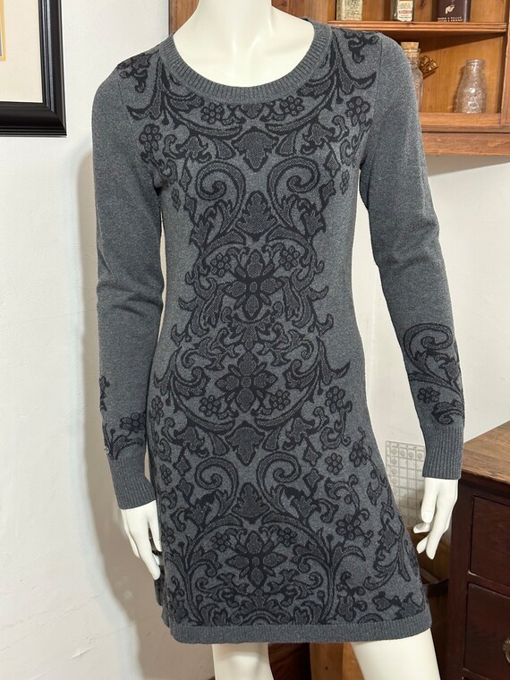 ATHLETA Jacquard Grey Knit Sweater Dress Size M - NWOT - Etsy