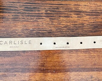 Vintage Carlisle Gray Leather Belt - 29” - 33” Waist Made in  display picture 1